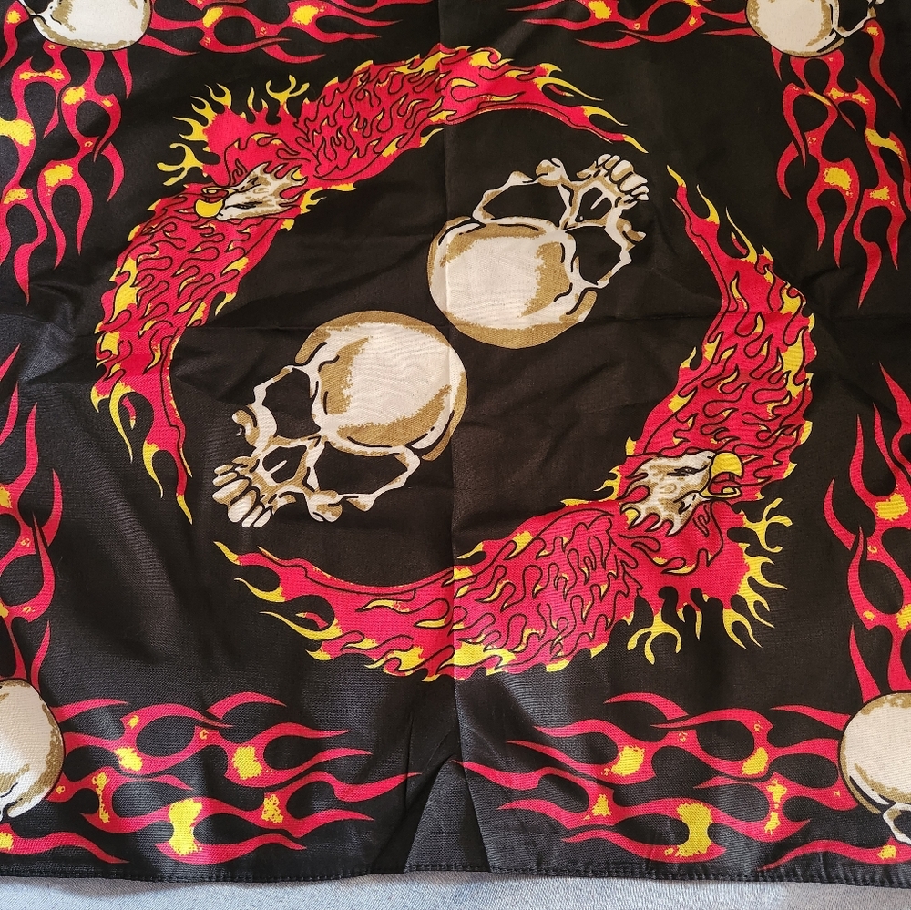 Skull and Flames Bandana Set (2)